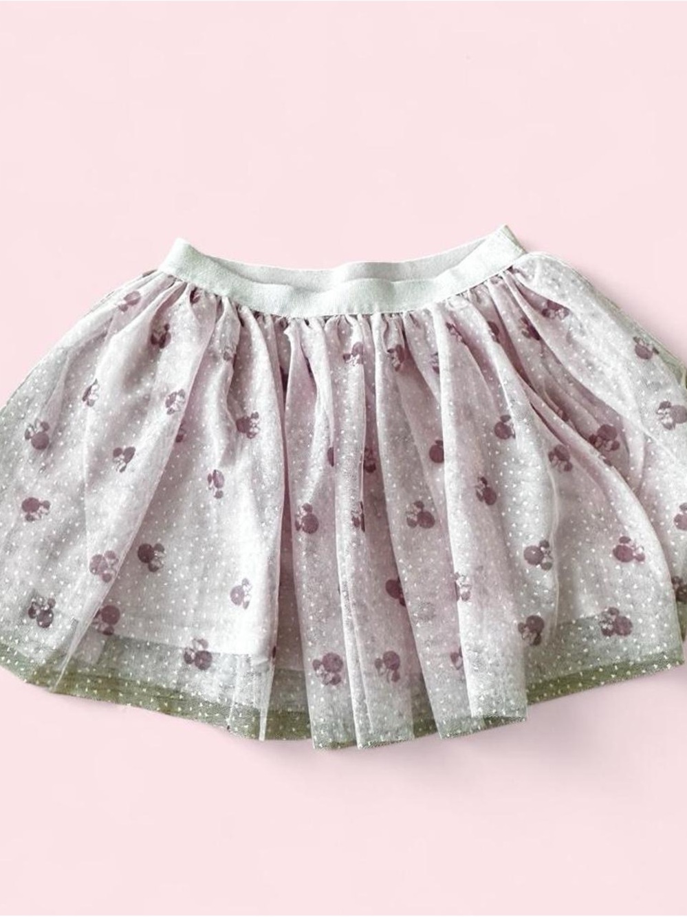 Disney Lilac Floral Tulle Skirt with Silver Waistband